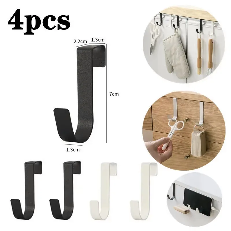 Universal Stainless Steel Z-Shaped Hooks Cabinet Door Hanging Rack Towel Coat Hat Clothes Kitchen Storage Organizer Holder
