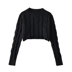 Long sleeve top Winter vintage clothes women 2024 knit sweater women korean fashion sweater cropped loose preppy pullover Fall