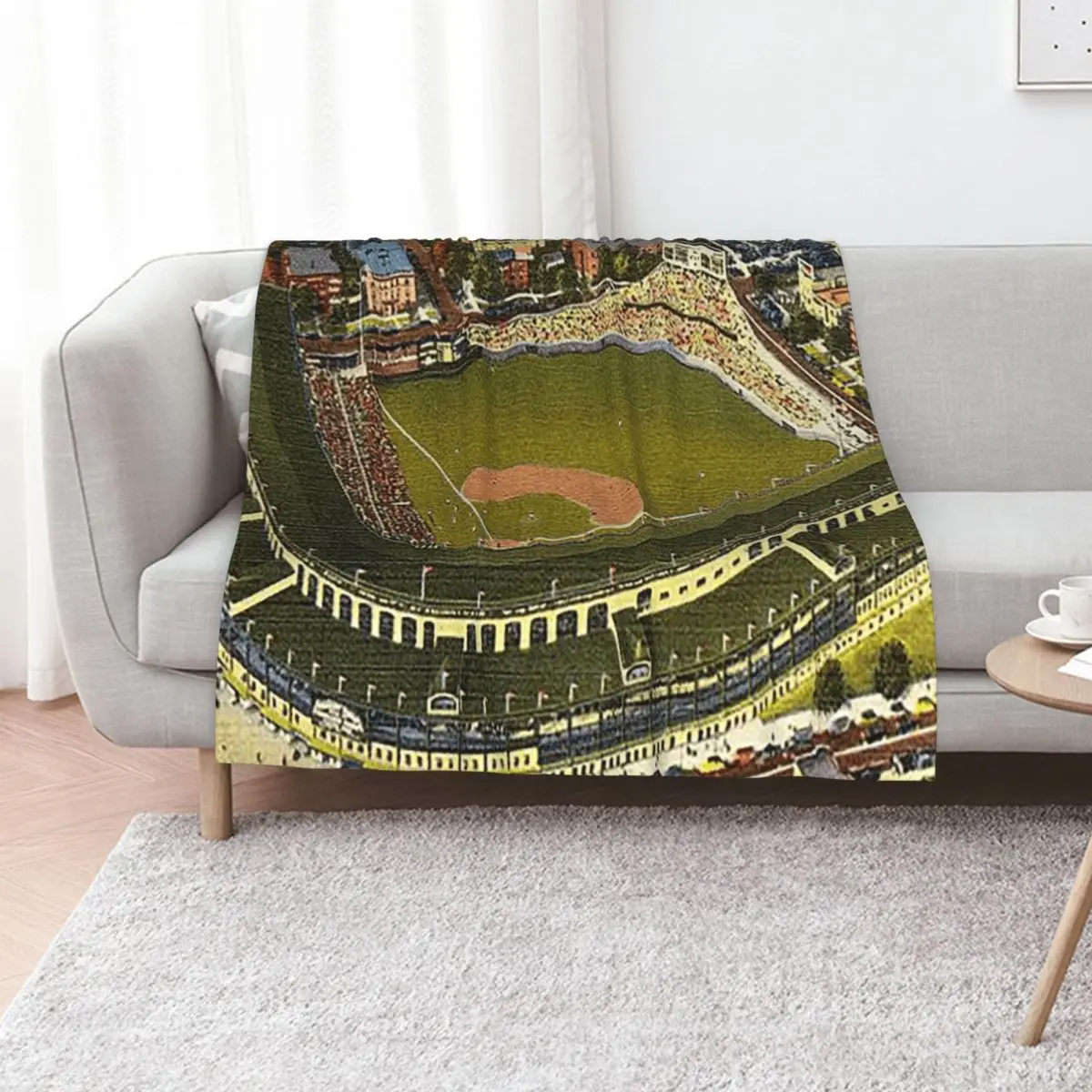 wrigley field,rooftop bleachers at wrigley,ivy covered outfield walls,chicago baseball stadium,old ballparks,old s Throw Blanket