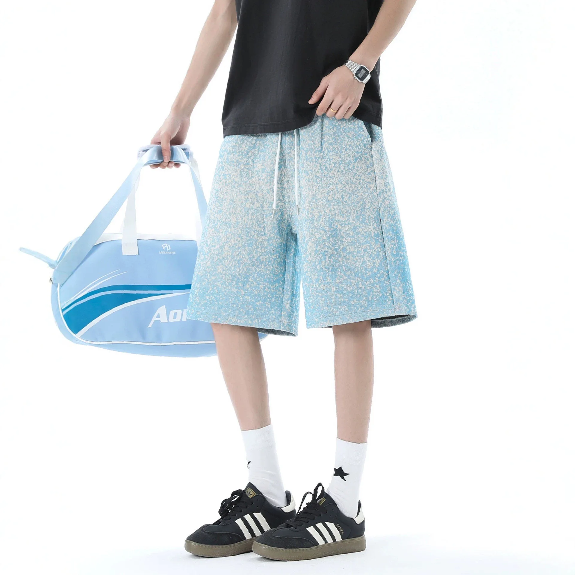 2026 Tie-dye Shorts Men's Summer Casual Wide-leg Five-point Shorts Loose Trend
