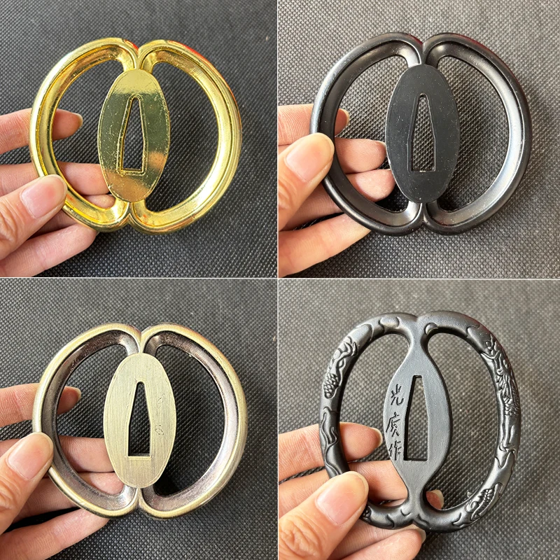 Metal de aleación Ninja Katana Tsuba, protector de espada hecho a mano, bonito accesorio de pintura de corte