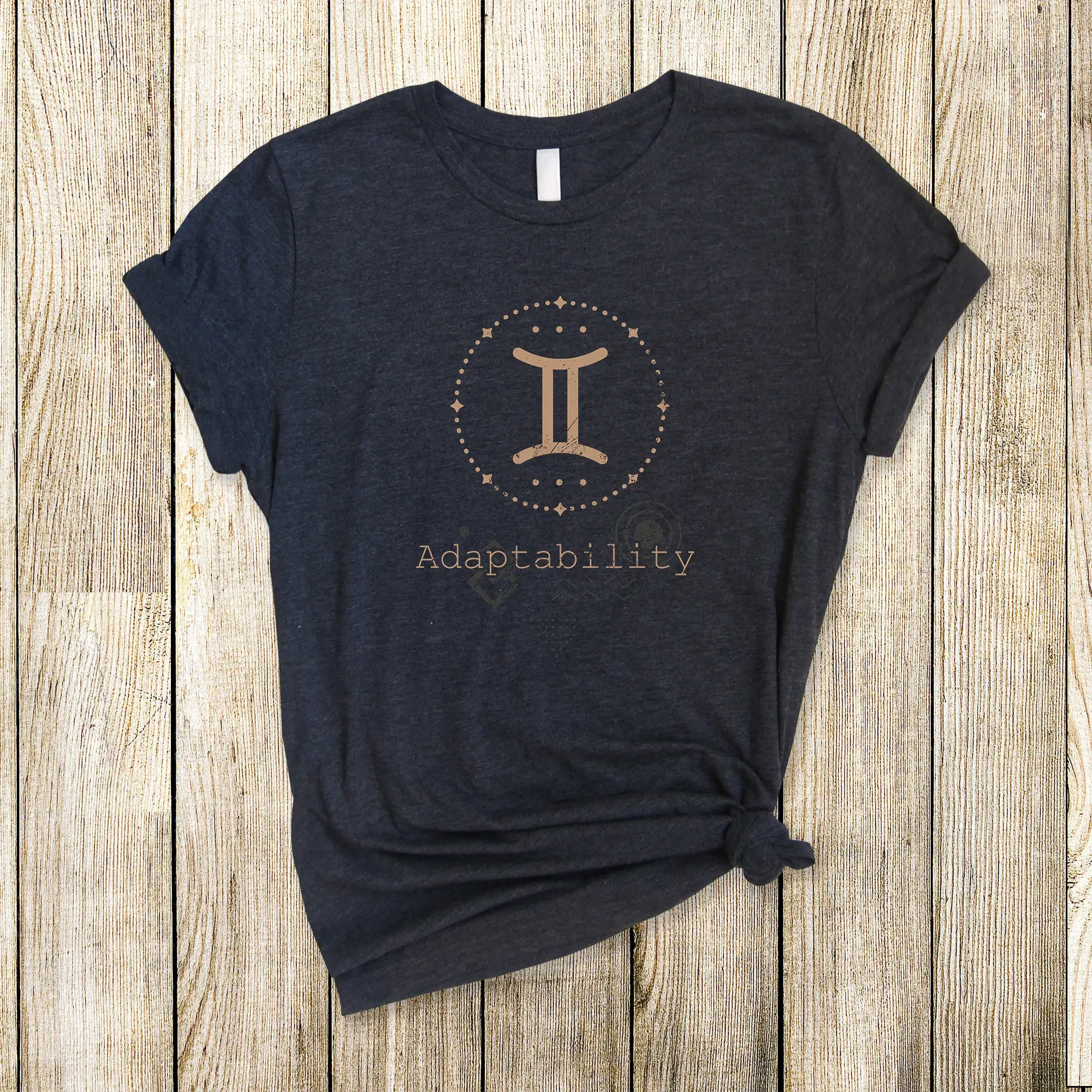 Zodiac Sign T Shirt Astrology Minimalist Geometric Gemini Attitude