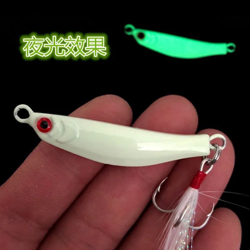 1 Stück Verkauf Langsam schütteln Jigs Angeln Jigbait Köder Metallköder Weitwurf Shore Throw Glow Kunstköder 4,9 cm/20 g – Detail 4