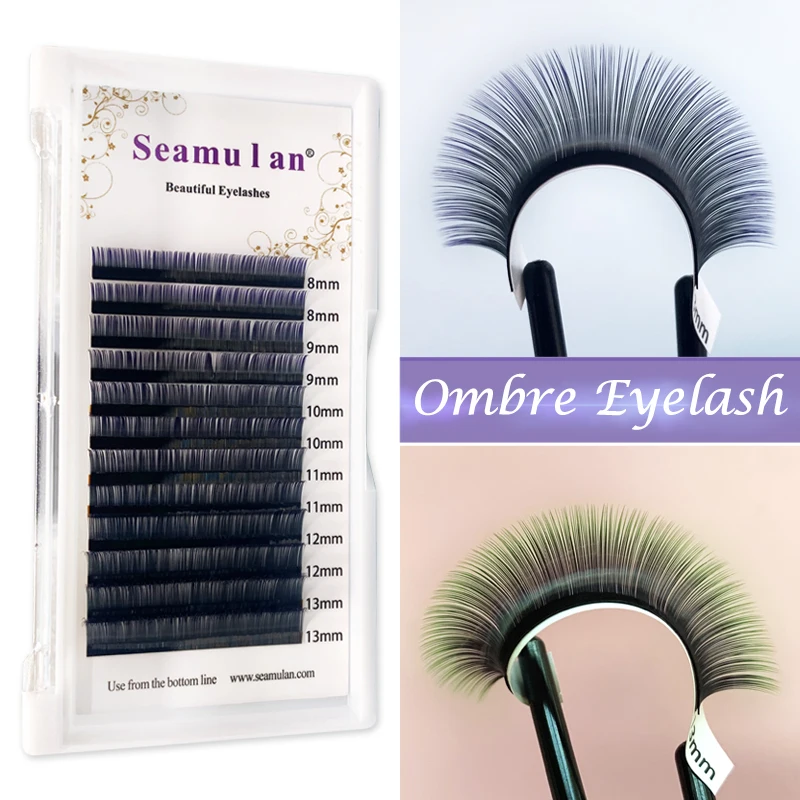 Volume Eyelash Extensions 0.07 0.10 C D Curl 7-15mm Ombre Eyelash Self Fanning 2D-20D Colored Gradient Eyelashes Extensions