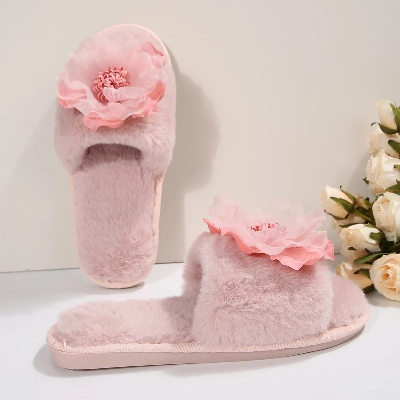 الخريف الشتاء النساء النعال موضة داخلي أفخم القوس النعال الإناث Bowknot أحذية المنزل لطيف الدافئة رقيق ضوء الشرائح النساء #1