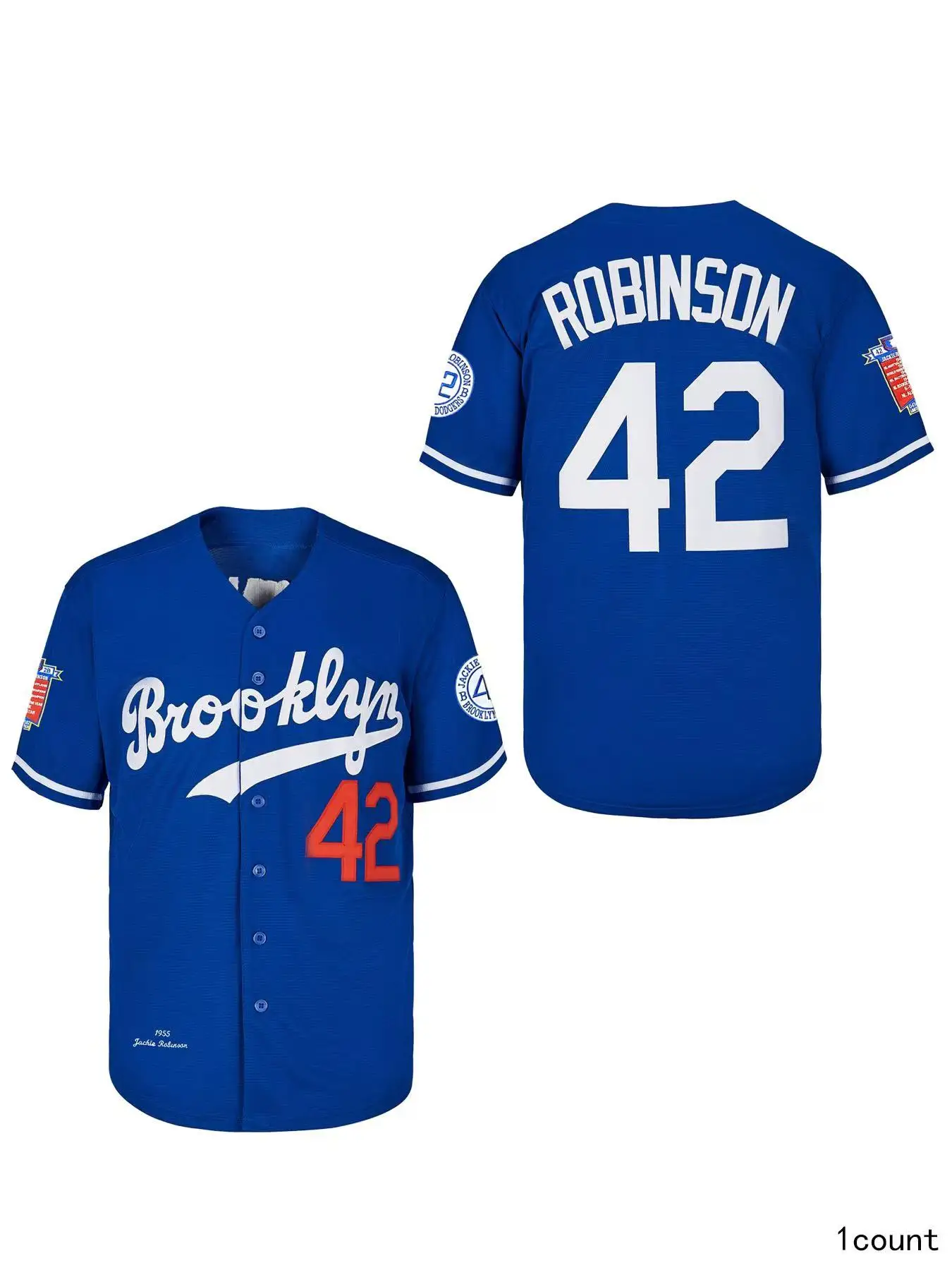 2024 baseball jerseys Brooklyn 17 OHTANI 42 ROBINSON Sewing embroidery Outdoor sportswear Hip hop culture blue big size