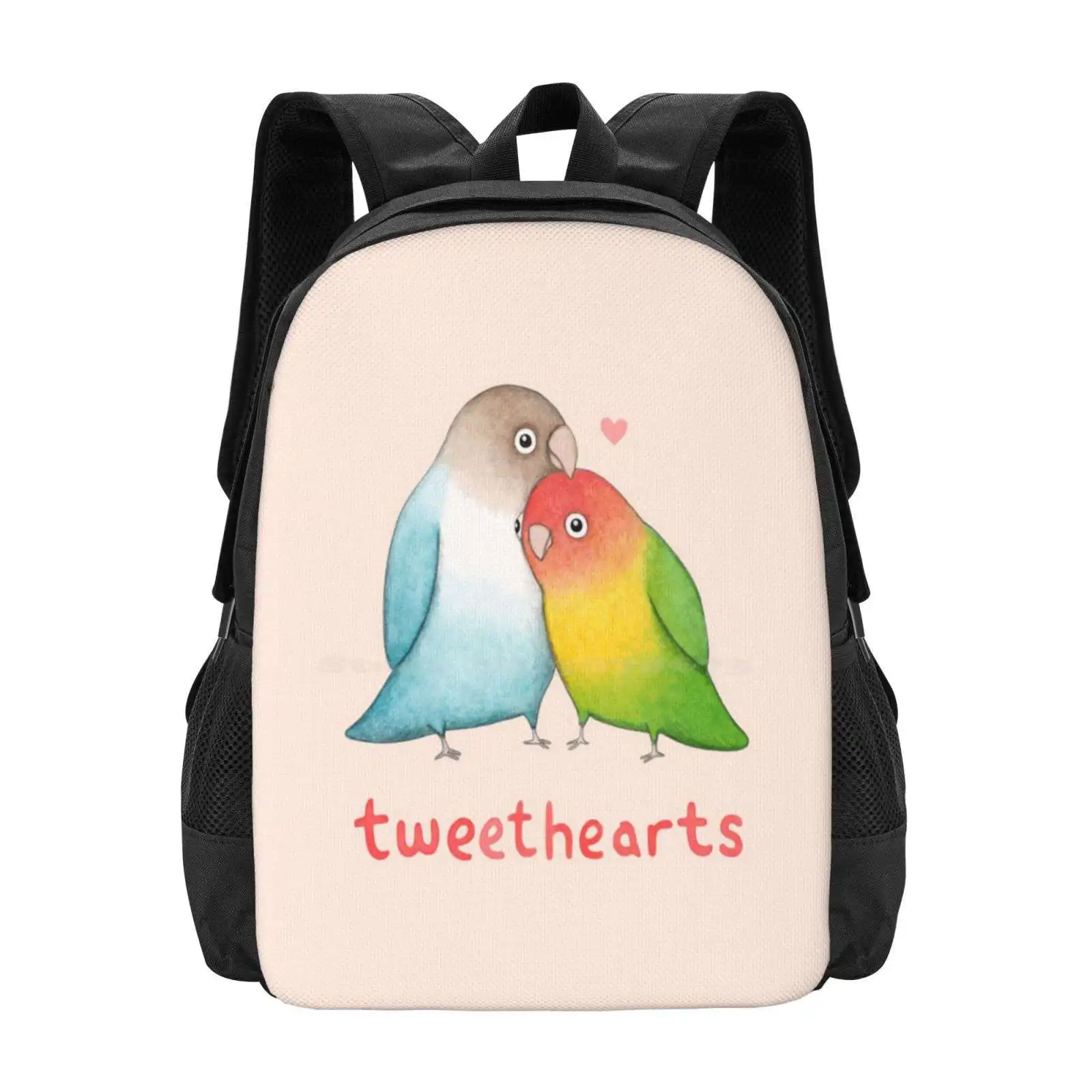 

Tweethearts Hot Sale Schoolbag Backpack Fashion Bags Tweethearts Lovebirds Cute Sweet Adorable Valentine Punny Birdie