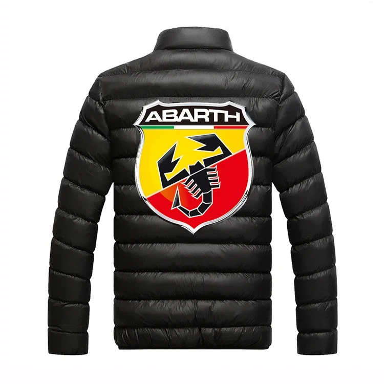 ABARTH-Jaqueta de zíper de algodão confortável masculina, monocromática, casacos estampados, moletons universitários quentes, inverno, 2023