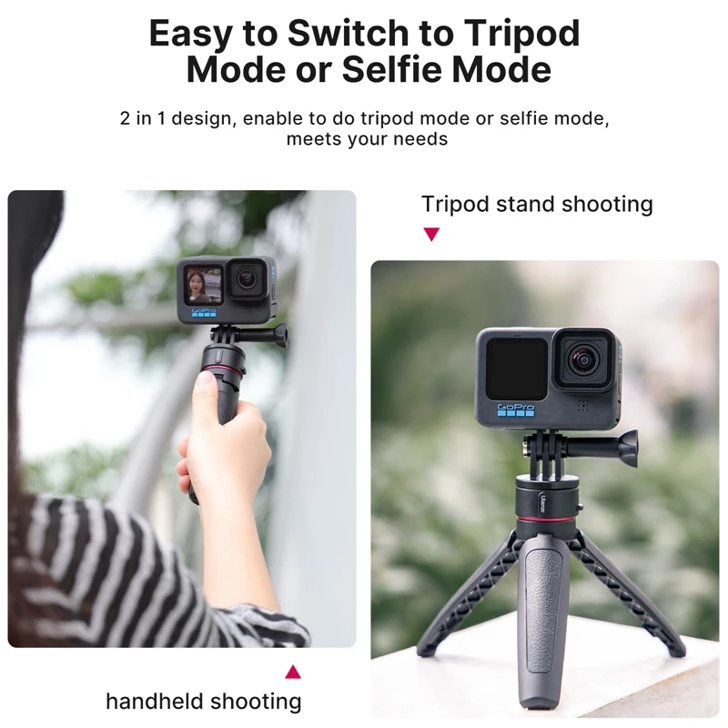 Ulanzi Extended Action Camera Tripod Quick Instal Switch Tripod for Gopro 12 11 10 9 8 Max Extend Gopro Vlog Tripod Accessories