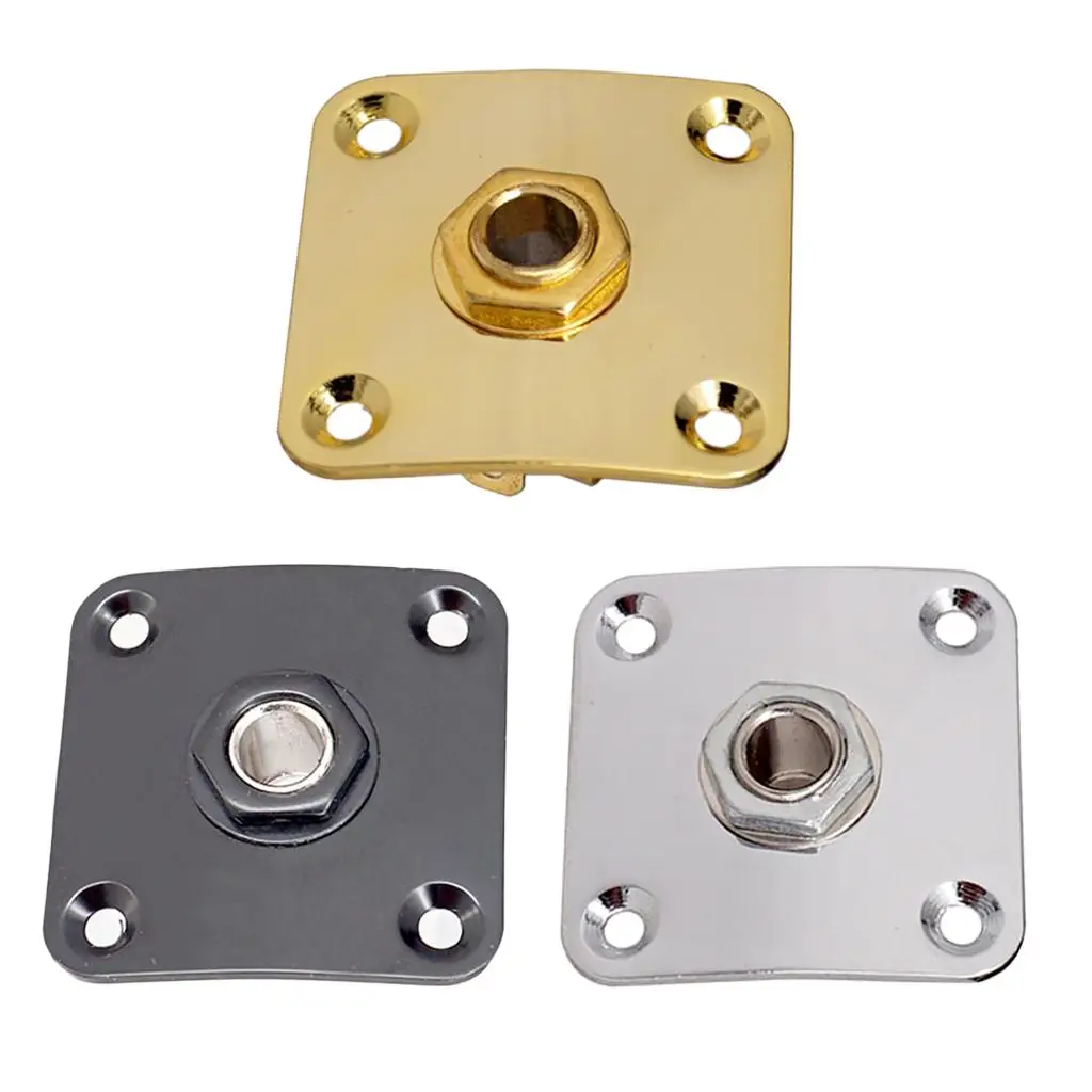 35x35mm Metal Square Guitar Jack Plates Jack Socket Cover with Mounting Screws for LP Electric Guitar Bass Accessories