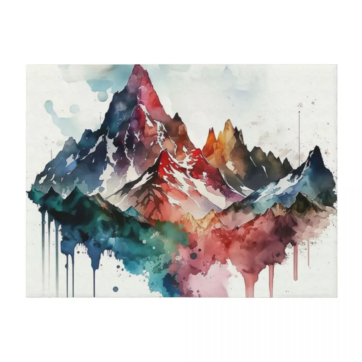 

Beautiful Melting Mountains Illustration Throw Blanket Comforter Loose Cute Sofas Blankets