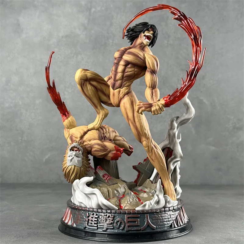 Nowa figurka anime Attack On Titan The Armored Figures 29cm Titan Eren Jager Action Figurine Model Pvc Statue Ornament Toys Gifts