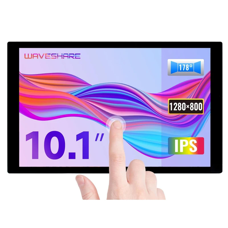 Waveshare 10.1 นิ้วหน้าจอสัมผัสแบบ Capacitive IPS DSI จอแสดงผล 1280x800 10 จุดสําหรับ Raspberry Pi 5/4B/3B +/3A +, CM3/3 +/4