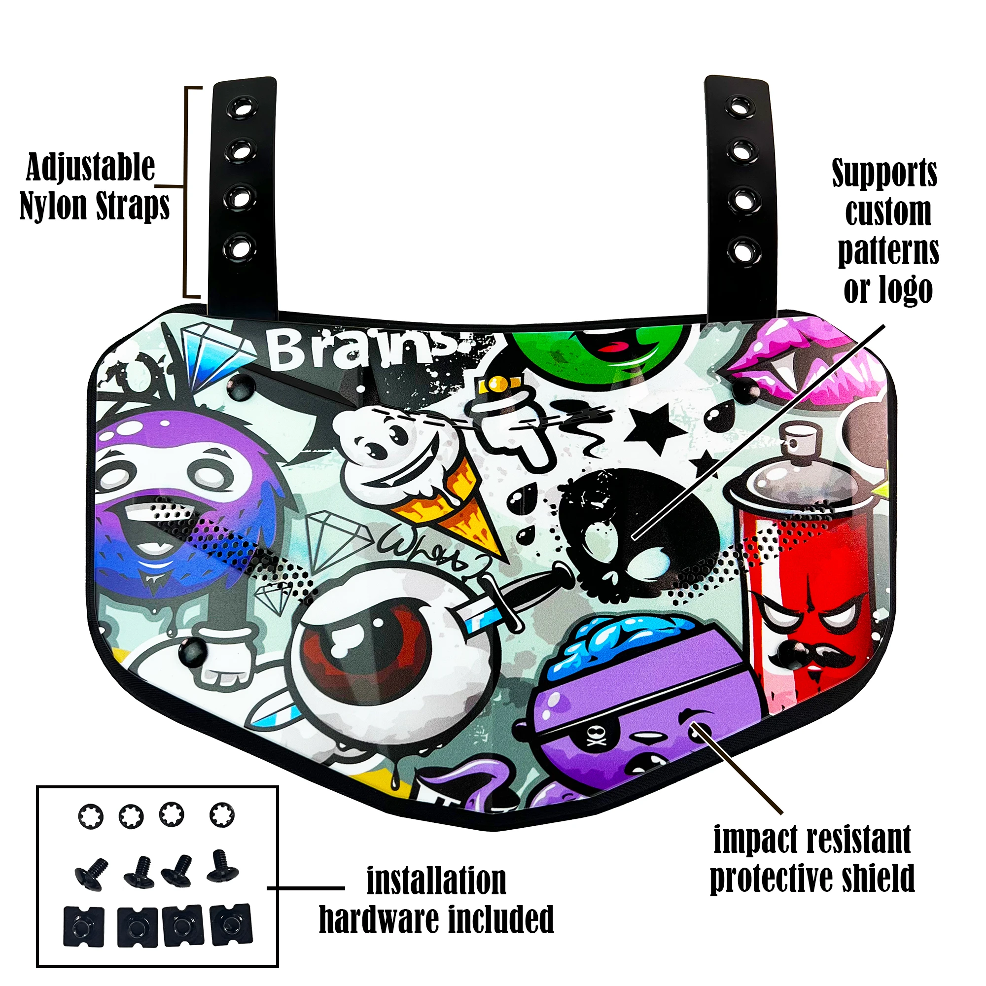 New Football Back Plate For Adults Rear Protector Backplate Football Shield American Football Equipment Back Bone Back Plate