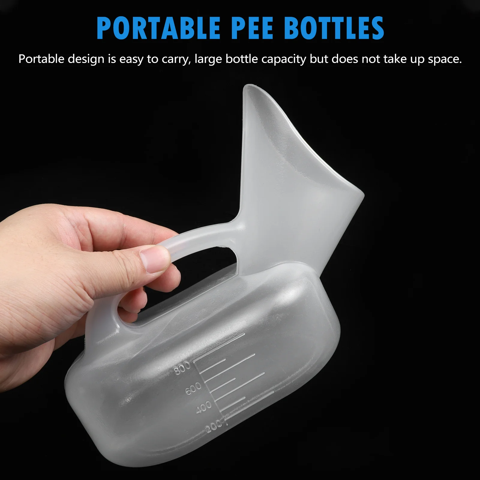 

2pcs Portable Urinal Bucket Large Capacity Night Pot for Men Elderly Hospital Travel Camping Durable Plastic Easy Carry