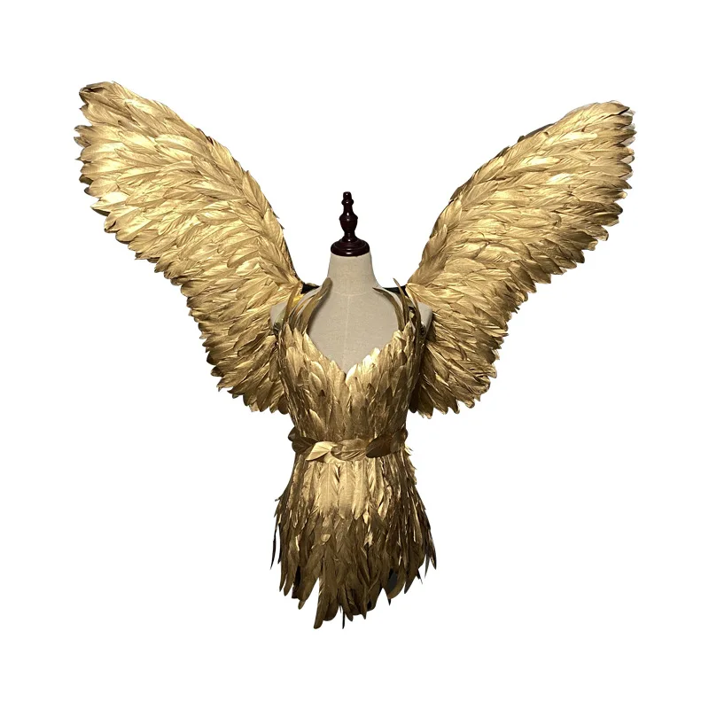 

Feather wings golden feather swallow wings adult performance feather skirt performance suit atmosphere suit