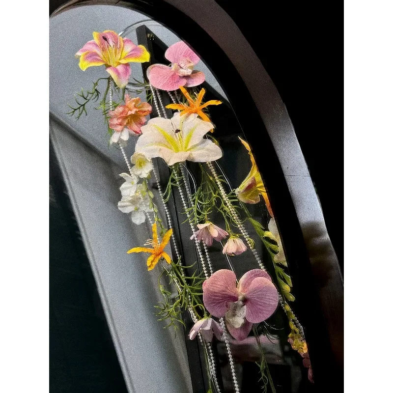 Dopamine color simulation flower bouquet wedding dress shooting hand bouquet flower photo props hand flower
