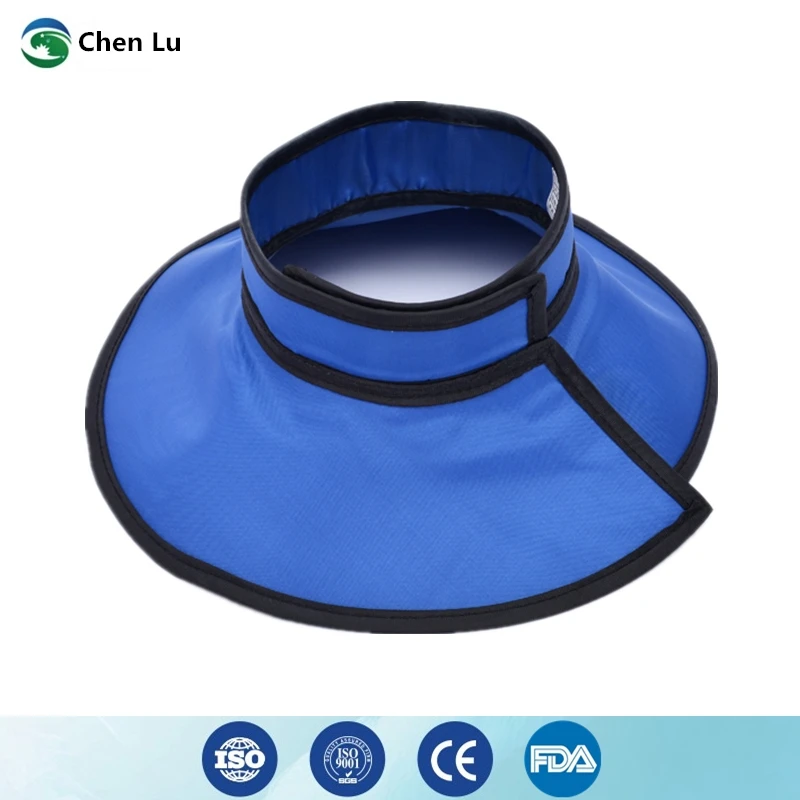 แนะนำปลอกคอป้องกันรังสีเอกซ์ แกมมา รังสีไอออน สำหรับป้องกันรังสีจากเครื่องเอกซเรย์คอมพิวเตอร์ (CT)  ความหนา 0.35/0.5 มม. สำหรับผู้ใหญ่ ทำจากตะกั่ว