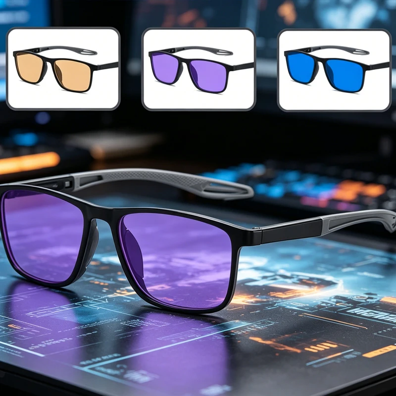 

Blue Purple Lenses Men Computer Glasses for Gaming New Trend TR90 Blue Light Blocking Glasss Women Fashion Optical Spectacles