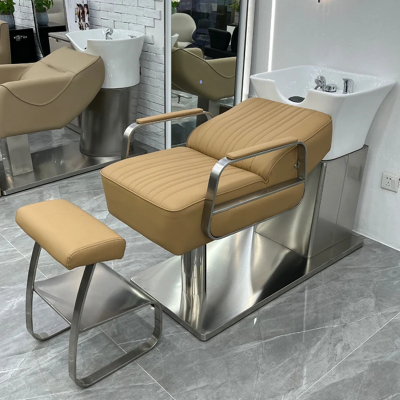 Friseur Rasier stuhl Shampoo Schönheits salon Haar wäsche Massage bett einfaches Styling Muebles Para Spa Friseursalon Möbel cy50xt