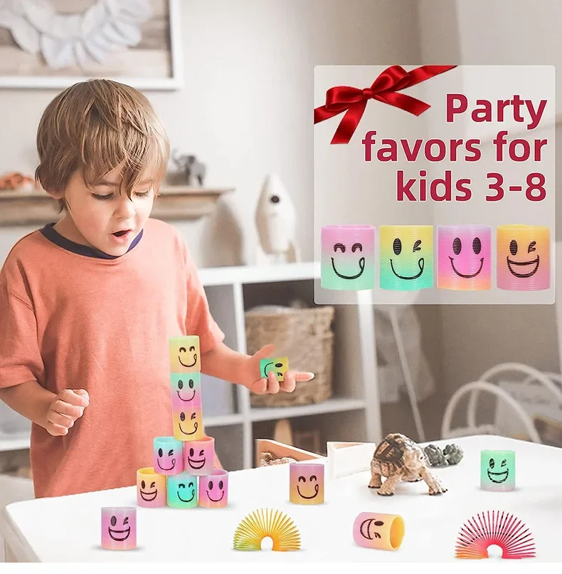 12/24PCS Regenbogen Magie Frühling Spielzeug Bunte Spule Party Gefälligkeiten für Kinder Geburtstag Pinata Füllstoffe Kindergarten Souvenir Geschenke groß – Detail 1