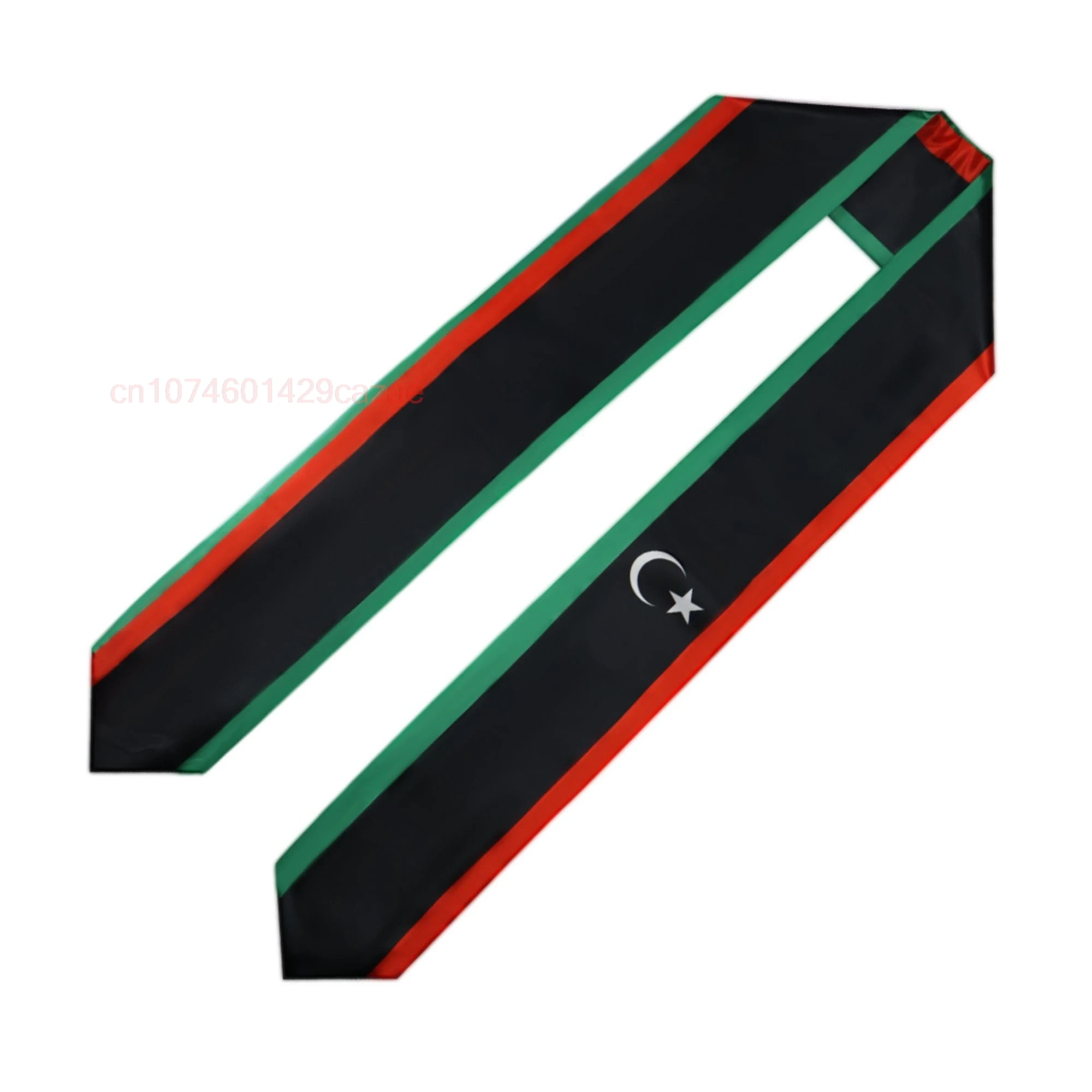 

Libya Flag 180*15CM Graduation Sash Stole Scarf Double Sided for Study Aboard International Class Of 2024