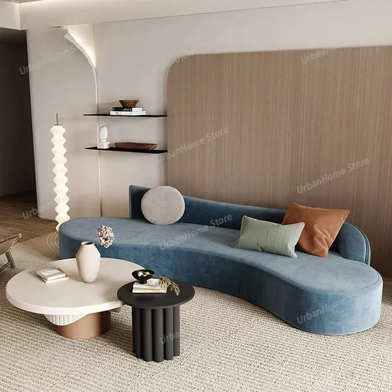 Europe Curved 3 Seater Sofas Customized Classic Background Light Luxury Sofas Comfort Family Canape Salon Living Room Furniture