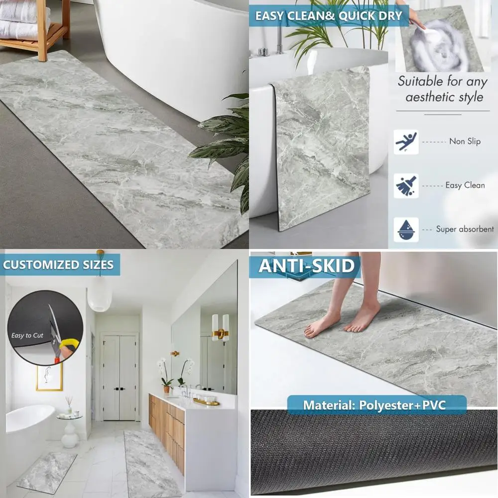 

Резиновые нескользящие, быстросохнущие, супервпитывающие тонкие коврики для ванной по индивидуальному заказу, которые можно стирать двери.