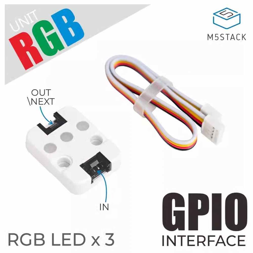ไฟ M5Stack RGB 3 RGB อินเทอร์เฟซ GPIO สามารถตั้งโปรแกรมได้ไฟ LED แบบกำหนดเอง
