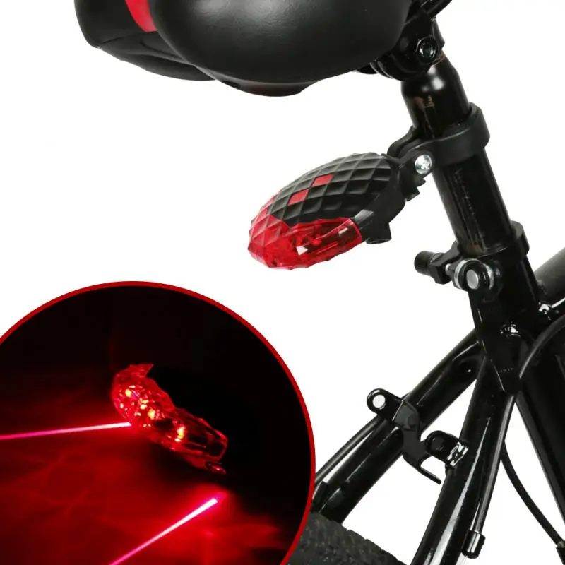 Laser Taillight 5 LED Waterproof Cycling Light Safety Warning Light Tail Light Фонарь Велосипедный