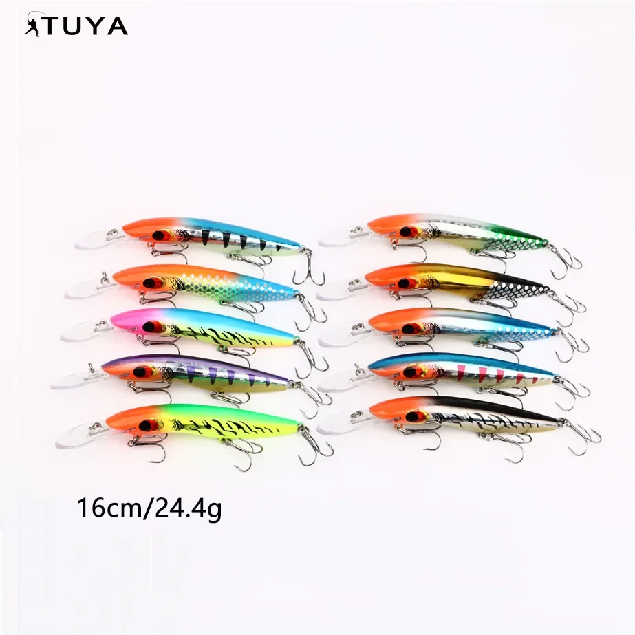 Minnow 16 cm 24,4 g molde para señuelo de pesca manivela moldes para cebo juego de señuelos