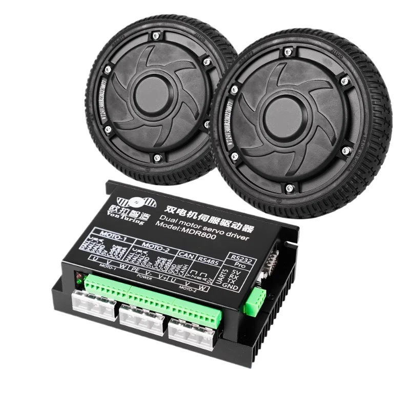 

6.5" MT6501 Encoder Motor 24V 280W 10Nm AMR Controller, 250 RPM Brushless PMSM for Indoor Robotics, Automated Guided Vehicles