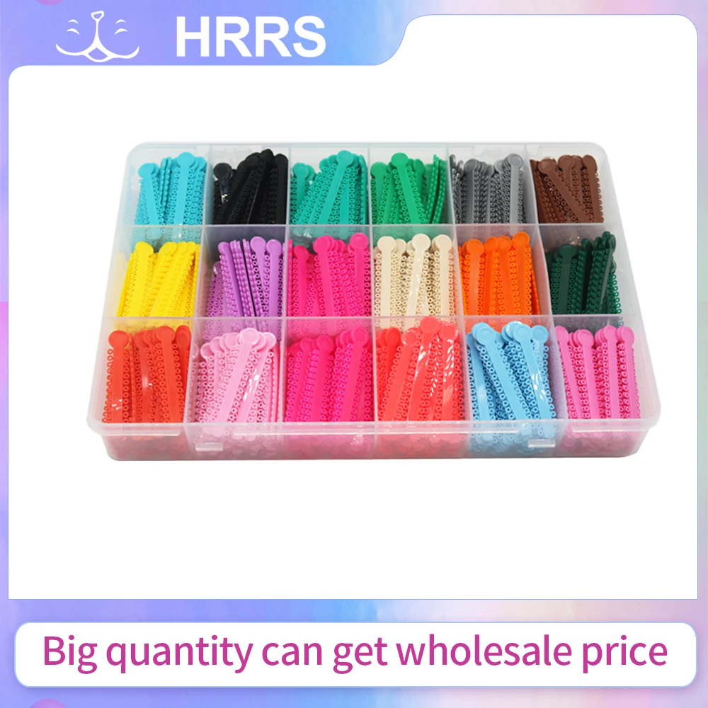 HRRS 720sticks Orthodontic Dental I type Ligature Tie packed 18 Hole plastic box