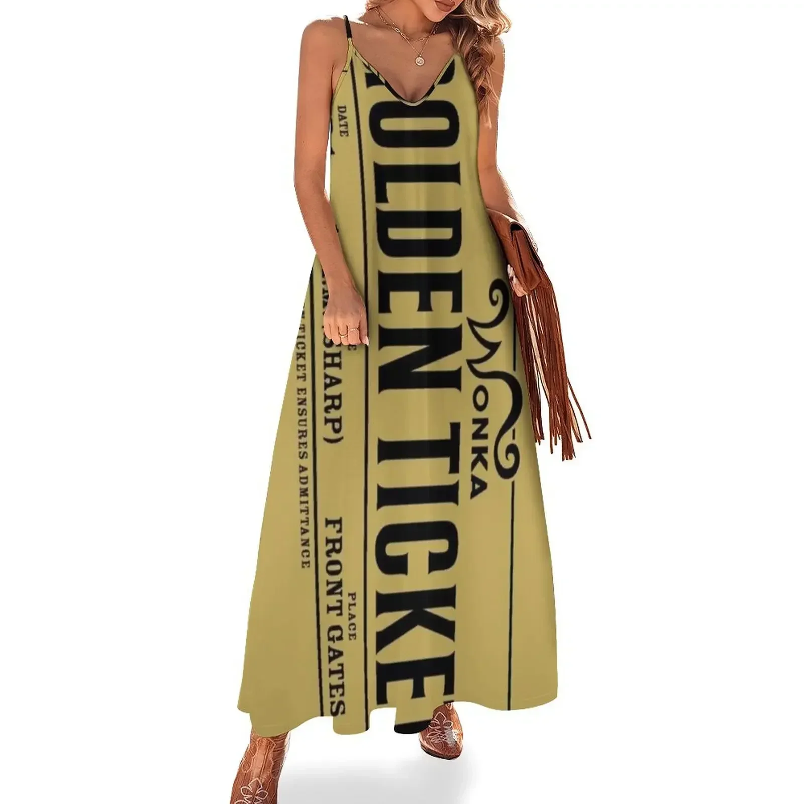 

golden ticket Sleeveless Dress Aesthetic clothing elegant dresses plus sizes Dress