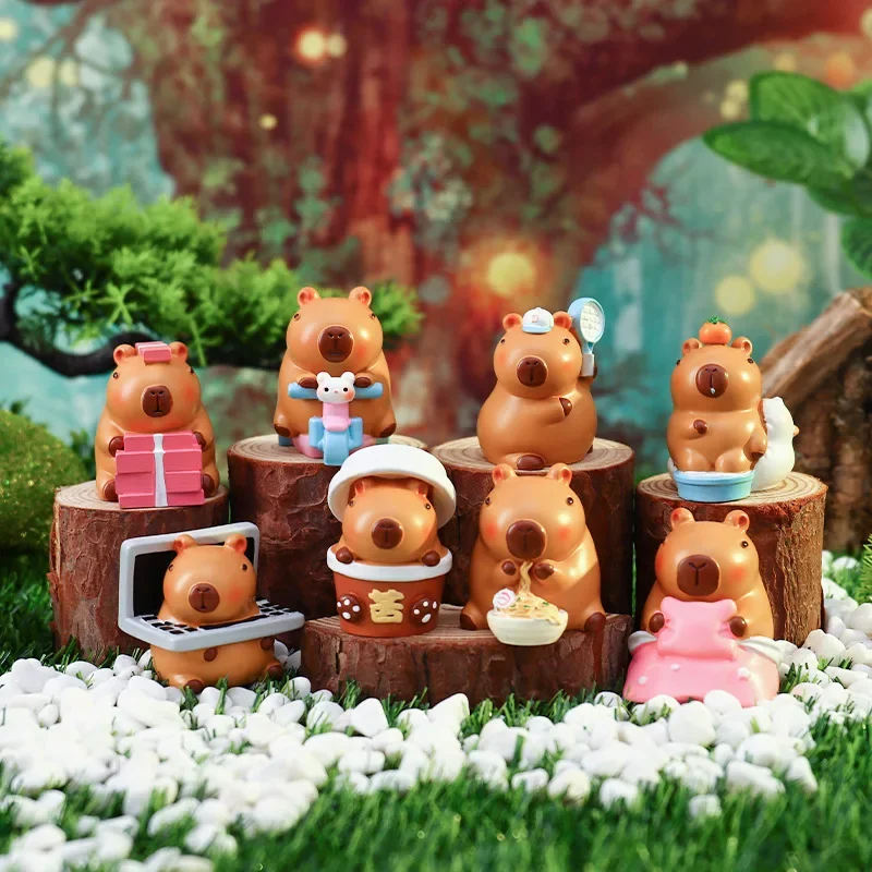 Kawaii New Capybara Blind Box Simulation Mini Capibara Action Figures Doll Children Birthday Christmas Gift For Kids Toys Model