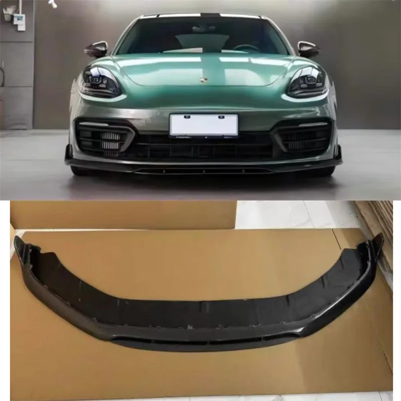 Untuk Porsche Panamera Turbo 2017 2018 2019 2020 2021 2022 2023 ReaI Kit Spoiler Bibir Bumper Depan Serat Karbon