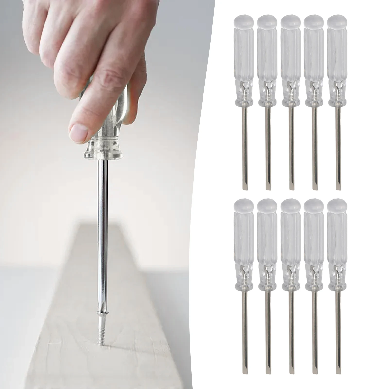 10/2/1Pcs Small Screwdrivers Transparent Handle Cross Slotted Screwdriver Set Kit Repair Tool For Disassemble Toys Small Item