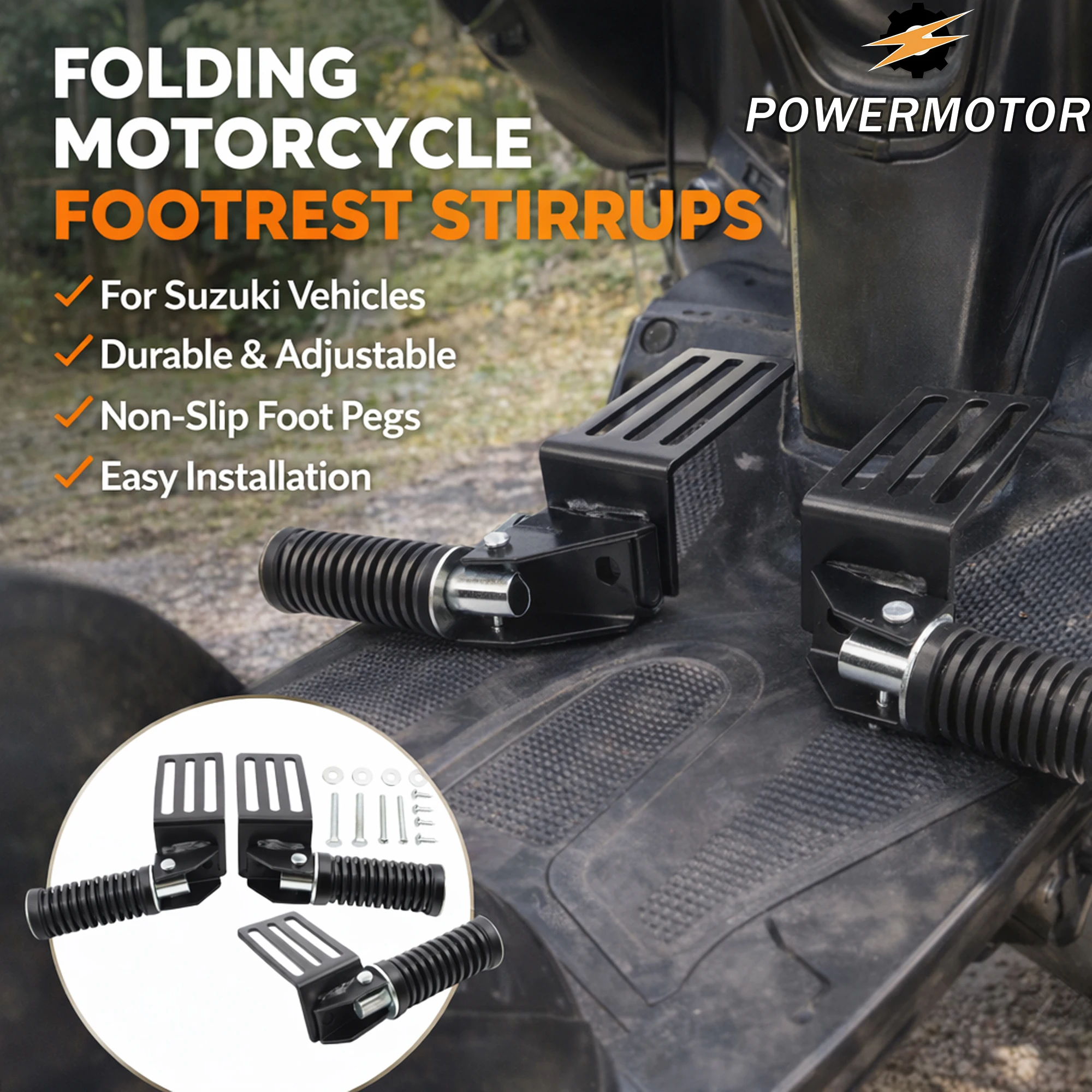 

Motorcycle Foot Pegs Foldable Footrest Aluminum Alloy Cruise Scooter Electric Vehicle Anti-slip Pedal Modification Accessories