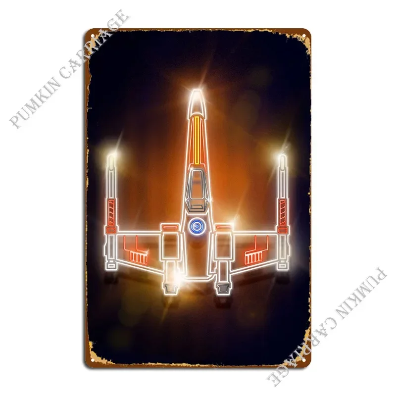 X-Wing Neon Metal Signs Bar Club Garage Classic Tin Sign Poster