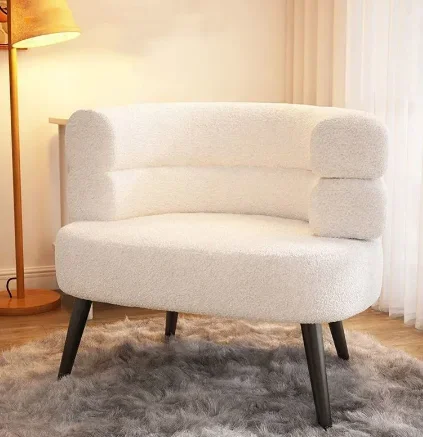 Light Luxury Lamb Fleece Lazy Sofa Chair Living Room Single Casual Back Chair