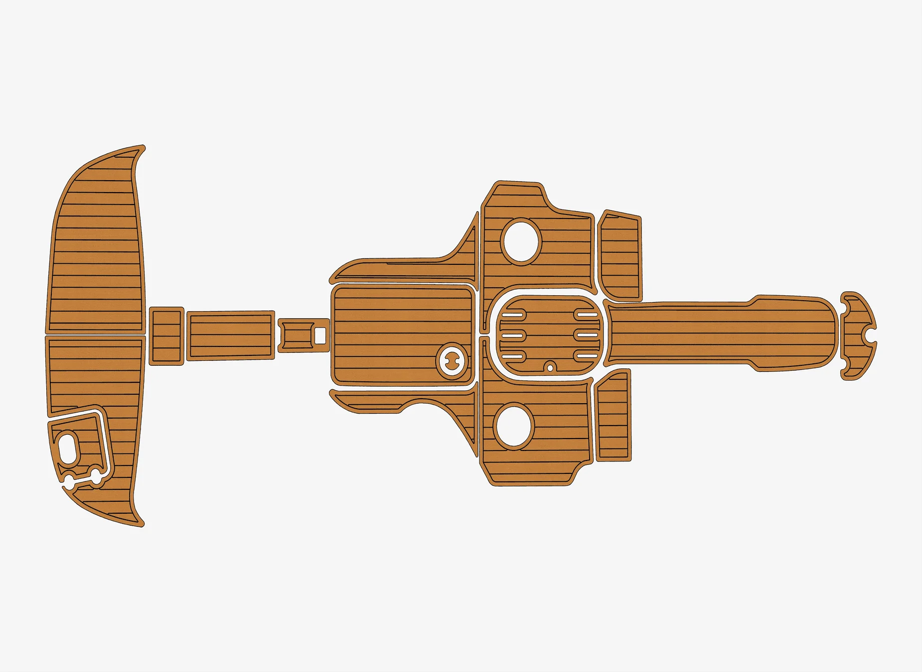 

Нескользящий коврик для морской палубы — 2006 Four Winns Horizon 240, самоклеящийся коврик из искусственного тикового дерева из ЭВА, 6 мм для палубы