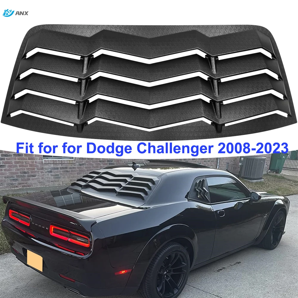 

Rear Window Louver Fits for Dodge Challenger 2008-2023 in GT Lambo Style Custom Fit Windshield Sun Shade Cover ABS (Matte Black)