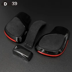 Red Blue Black Chrome Suede Leather Gear Shift Knob Side Cover DSG Emblem For VW Golf 6 7 R GTI Passat B7 B8 CC R20 Jetta MK6