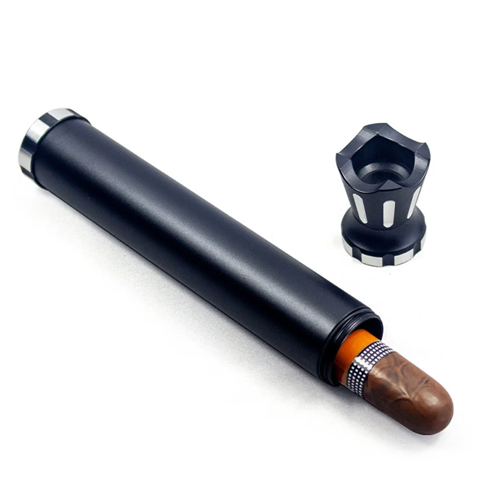 Cajas/humidificadores portátiles 3 en 1 de aluminio con soporte para tubo de cigarro, accesorios herméticos a prueba de olores para regalo de hombres