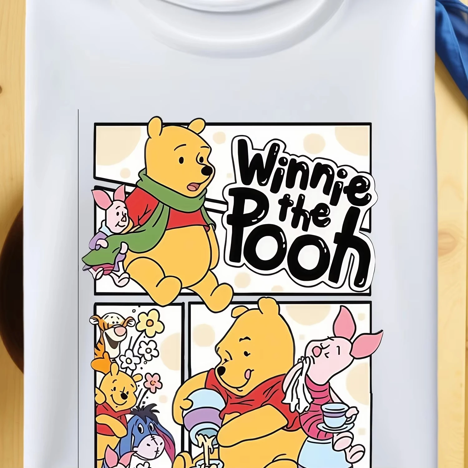 Disney Winnie The Pooh & Friends T-Shirt – Übergroßes, lässiges Kurzarm-T-Shirt mit Pooh-Bär, Eeyore und Tigger – weicher Rundhalsausschnitt