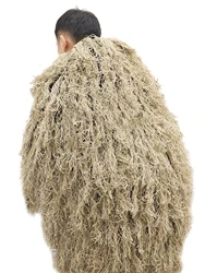 Ghillie Blankets Cover Camouflage Ghillie Hat Handmade Knitting 80x90cm Hunting Cloak Camouflage Jungle Desert Yellow Grass Men