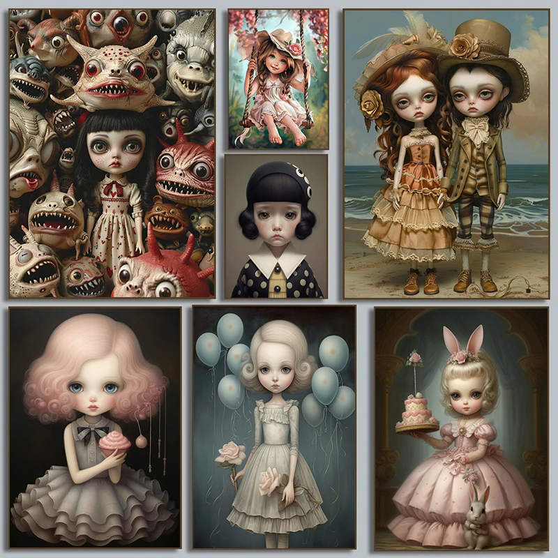 Mark Ryden Klassisches Kunstwerk The Meat Show Anime Leinwandposter Hochwertige Wandkunst Retro Poster für Zuhause Kawaii Room Decor