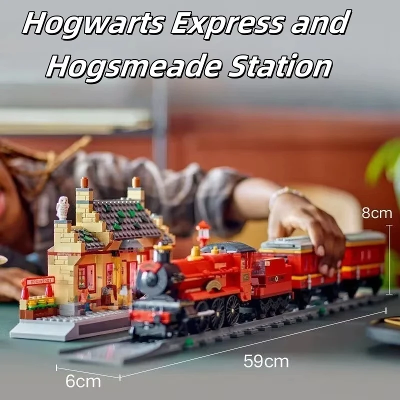 

1074 pieces, Express Train and Hogwarts Express Station Building Blocks, perfect for children's Christmas or birthday gifts