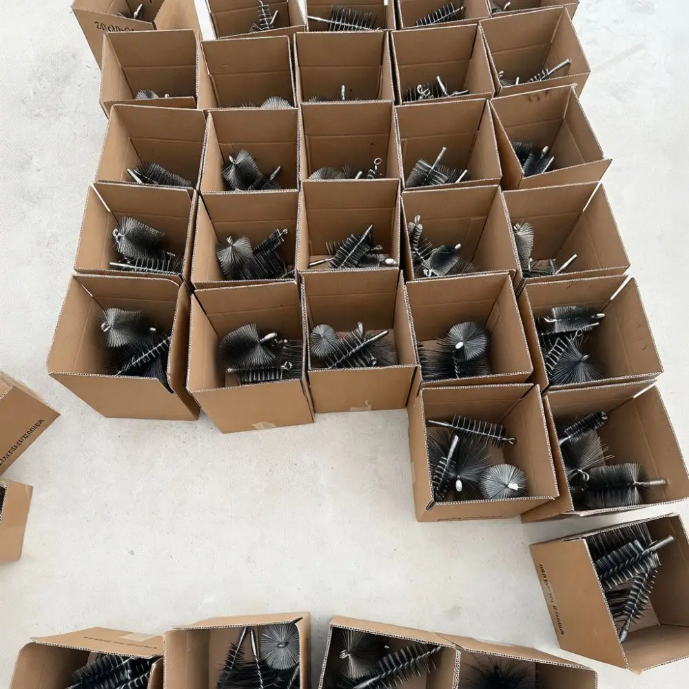 Durable Chimney Sweep Kit For Ruilish Boiler Flue Pipe Cleaner M12 Threaded Rod Steel Duct Maintenance Scrubbing Tool