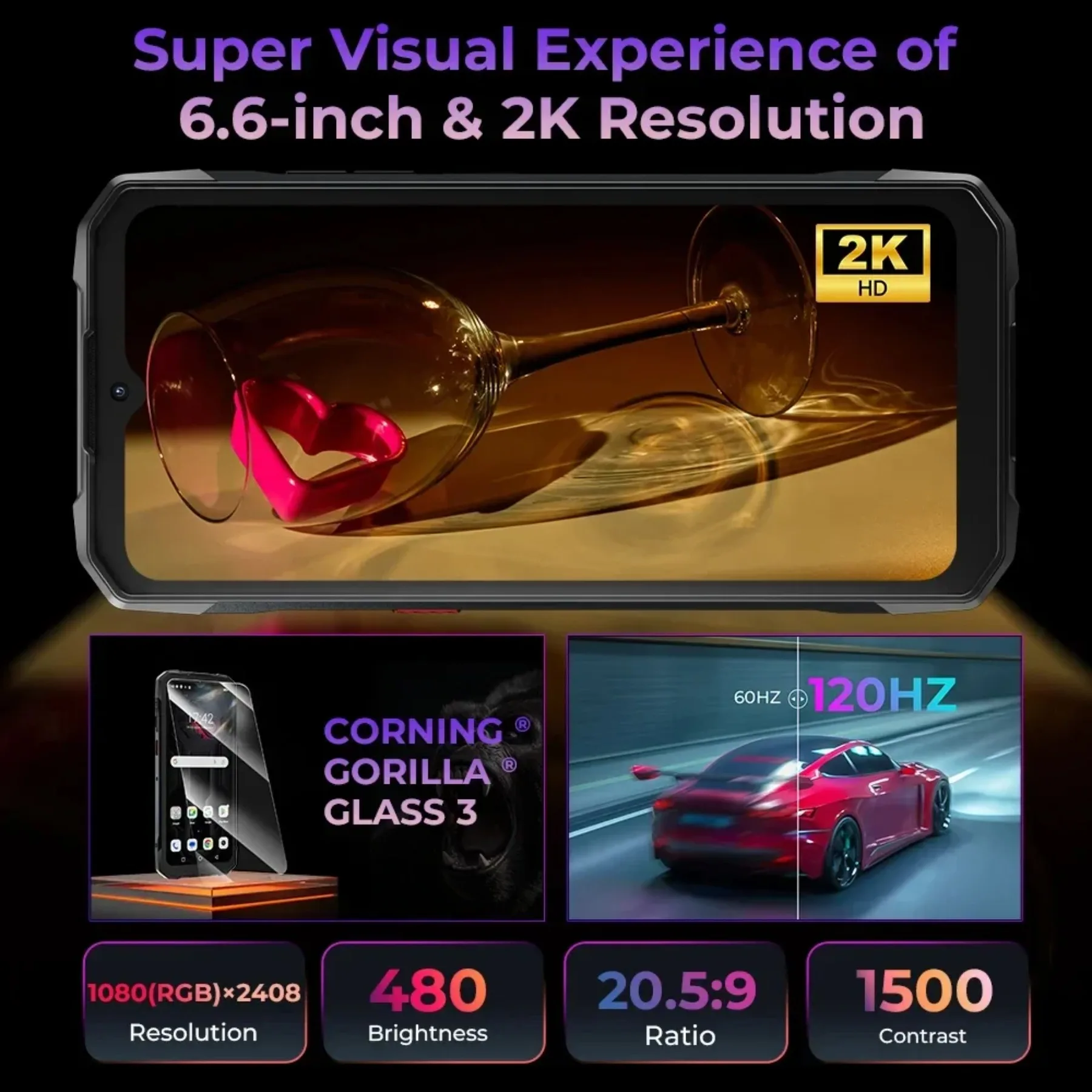 NEW HOTWAV Cyber 15 Rugged Smartphone Android13 Phone 6.6“ 120Hz 24GB 256GB Ultra-thin Mobile Phones 200MP 6280mAh Cellphone NFC